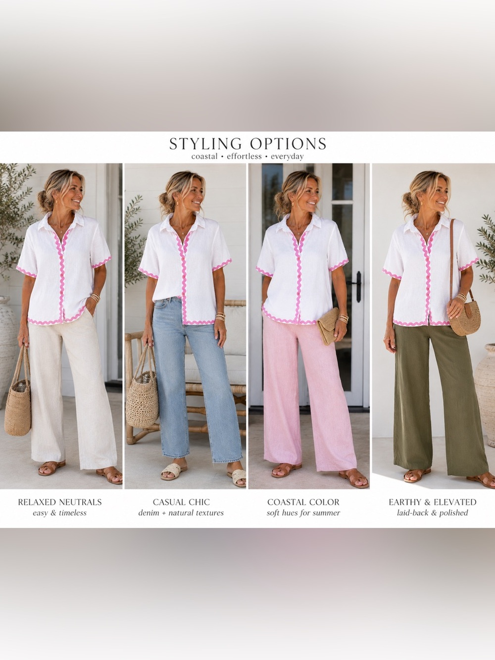 Style House Linen Pink Ric Rac Shirt NWT - Picture 7 of 7